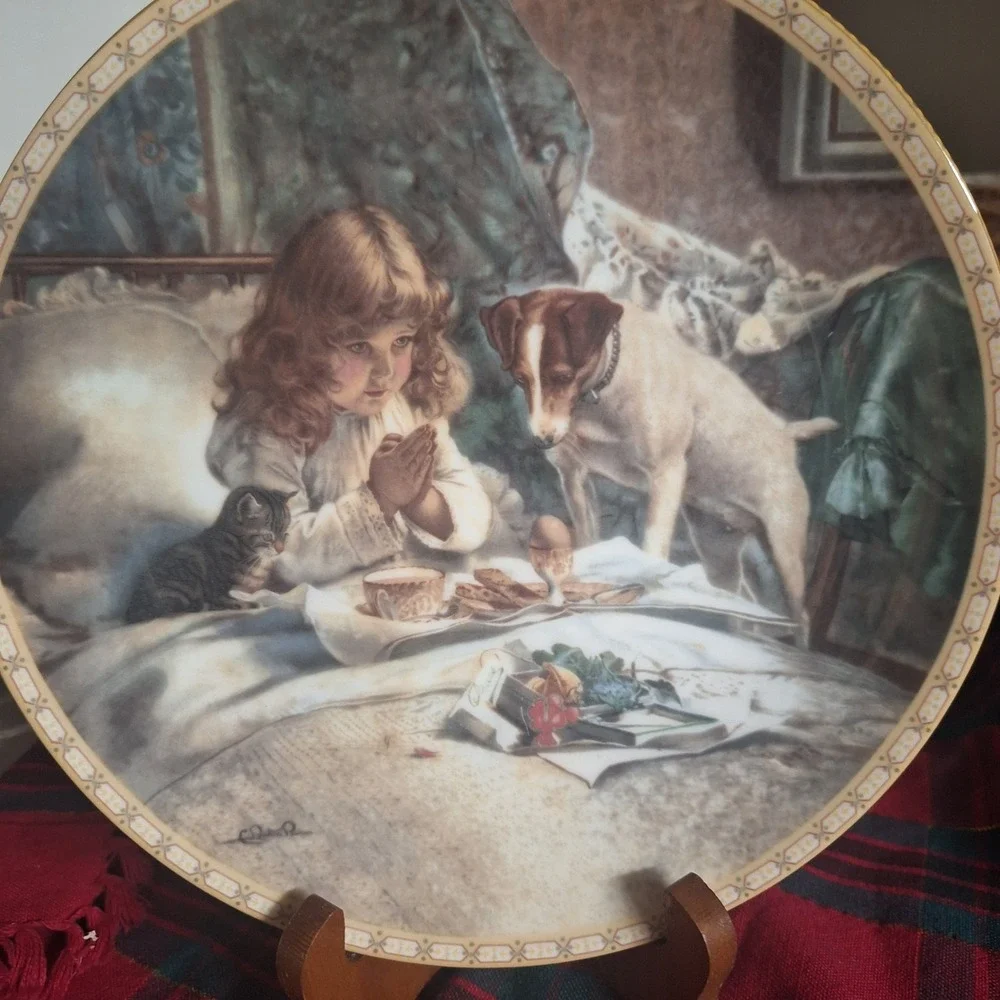 Royal Doulton Breakfast In Bed Plate Charles Burton Barber Victorian Childhood
